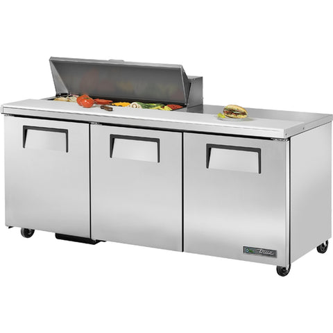 True Manufacturing TSSU-72-10-HC 72" 3-Door Sandwich/Salad Prep Table with Hydrocarbon Refrigerant