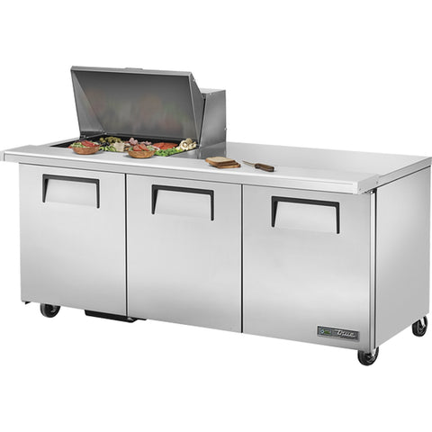 True Manufacturing TSSU-72-12M-B-HC 72" Mega Top Sandwich/Salad Prep Table with Hydrocarbon Refrigerant