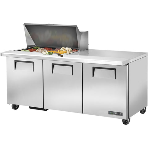 True Manufacturing TSSU-72-15M-B-HC 72" Mega-Top Solid Door Sandwich/Salad Prep Table with Hydrocarbon Refrigerant