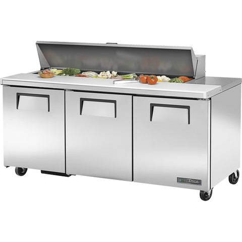 True Mfg. TSSU-72-16-HC 72" Three-Section Sandwich/Salad Prep Table with Hydrocarbon Refrigerant