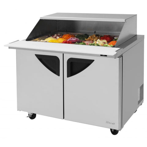 Turbo Air TST-48SD-18-N-SL 48" Super Deluxe Mega Top Refrigerated Sandwich/Salad Prep Table with Slide-Back Lid