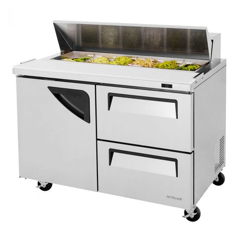 Turbo Air TST-48SD-D2-N 48" Super Deluxe Refrigerated Sandwich/Salad Prep Table, 1 Door and 2 Drawers