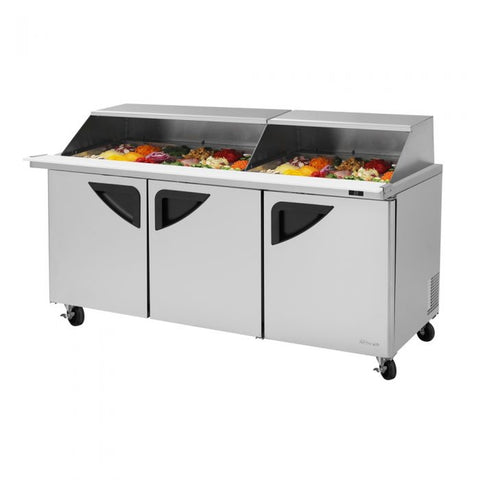 Turbo Air TST-72SD-30-N-SL Super Deluxe Mega Top Sandwich/Salad Prep Table, 3-Door, 72-5/8"