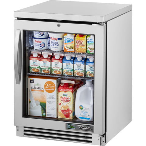 True Manufacturing TUC-24G-HC~FGD01 24" 1-Door Glass Undercounter Refrigerator with Hydrocarbon Refrigerant