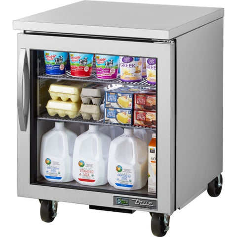 True MFG Co. TUC-27-LP-LD Undercounter Glass Door Refrigerator with Hydrocarbon Refrigerant