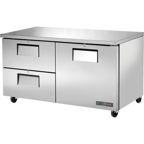 True Manufacturing TUC-60D-2-HC 60 3/8" Undercounter Refrigerator with 1 Door and 2 Drawers