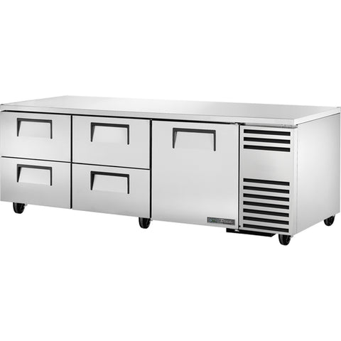 True Manufacturing TUC-93D-4-HC 93 1/4" Undercounter Refrigerator with One Door and Four Drawers