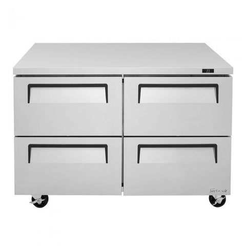 Turbo Air TUR-48SD-D4-N Super Deluxe 48" Two-Section Undercounter Refrigerator with 4 Drawers