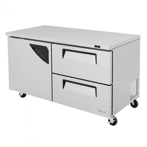 Turbo Air TUR-60SD-D2-N Super Deluxe 60" Undercounter Refrigerator with 2 Drawers and 1 Swing Door