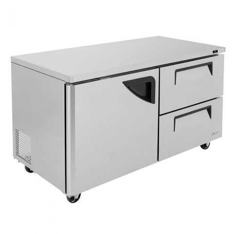 Turbo Air TUR-60SD-D2-N Super Deluxe 60" Undercounter Refrigerator with 2 Drawers and 1 Swing Door
