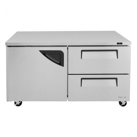 Turbo Air TUR-60SD-D2-N Super Deluxe 60" Undercounter Refrigerator with 2 Drawers and 1 Swing Door