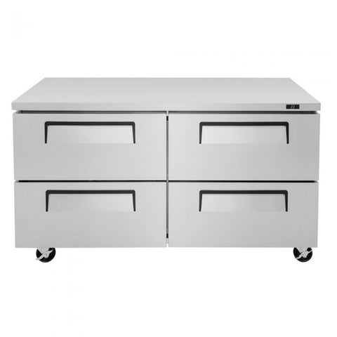 Turbo Air TUR-60SD-D4-N 60" Two-Section Super Deluxe Undercounter Refrigerator with 4 Drawers
