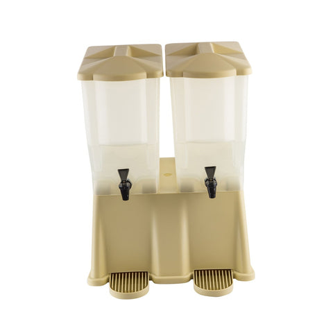 TableCraft TW33DP (2) 3 Gallon Slimline Double Beverage Dispenser, Almond
