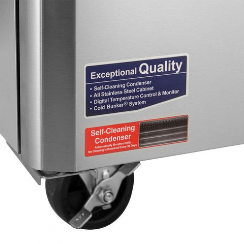 Turbo Air TWR-36SD-N6 Two-Section Super Deluxe Solid Door Worktop Refrigerator