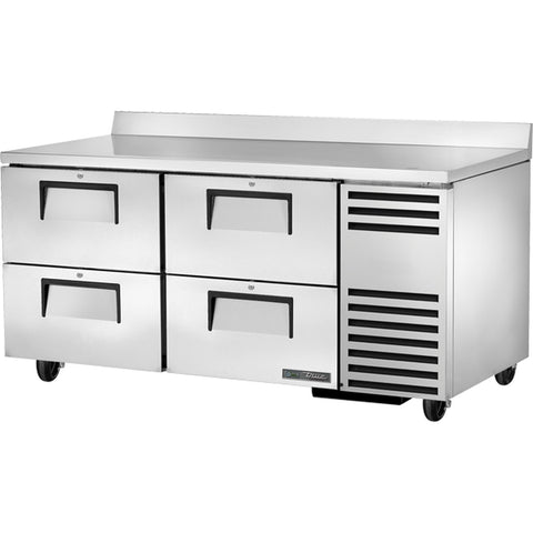 True TWT-67D-4-HC 67" 2-Section Worktop Refrigerator with 4 Drawers