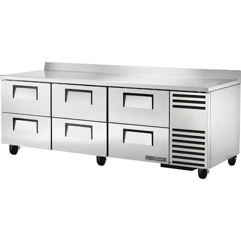 True Manufacturing TWT-93D-6-HC 93" Three-Section 6-Drawer Deep Worktop Refrigerator