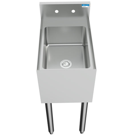 BK Resources UB4-18-1014HS 15" x 18" Underbar Dump Sink with Stainless Steel Legs