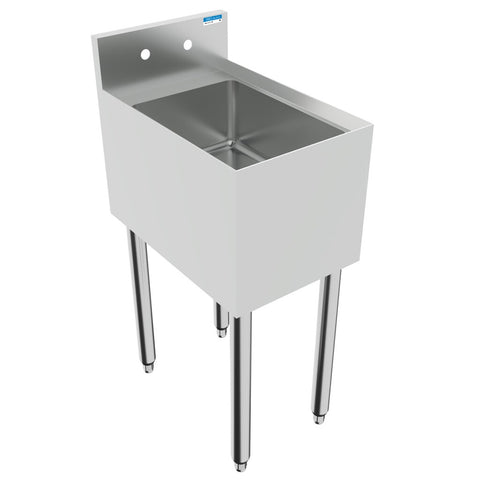 BK Resources UB4-18-1014HS 15" x 18" Underbar Dump Sink with Stainless Steel Legs