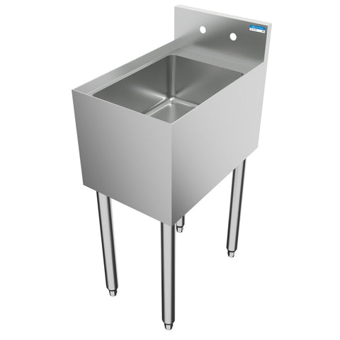 BK Resources UB4-18-1014HS 15" x 18" Underbar Dump Sink with Stainless Steel Legs