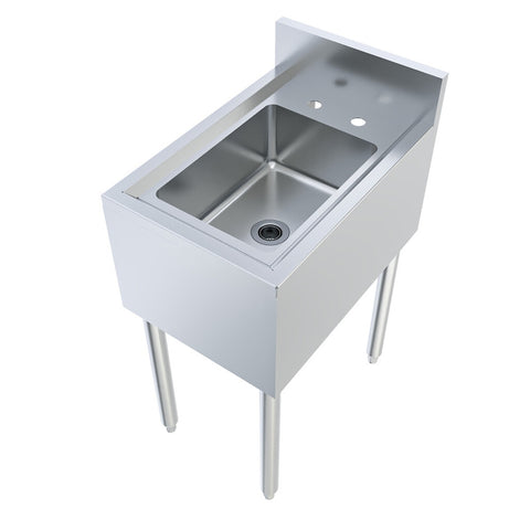 BK Resources UB4-21-1014HSS Underbar Dump Sink, 1 Compartment, No Drainboard