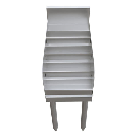 BK Resources UB4-21-LD12 12"x21" 4-Step Underbar Liquor Display Rack with Stainless Steel Legs