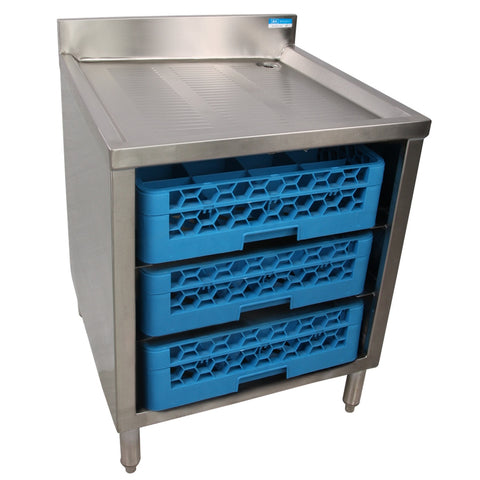 BK Resources UB4-21-LD18 18" Underbar Liquor Bottle Display Unit, 4-Step with Guard Rail