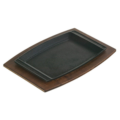 Lodge Cast Iron UCPU Rectangular Wood Underliner, Walnut Stain