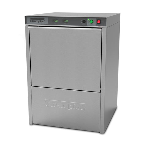 Champion Industries UH130B High-Temp Undercounter Rack Dishwasher with Built-In Booster, 25 Racks/hr