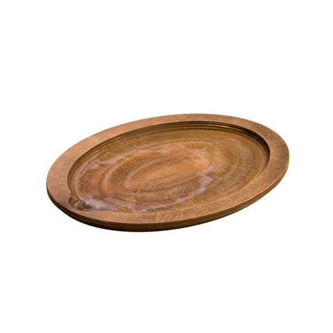 Lodge Cast Iron UJOP 13.25 Inch Jumbo Oval Walnut Wood Underliner