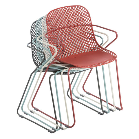 Grosfillex US136711 Ramatuelle '73 Armchair, Blue Ether - Pack of 8