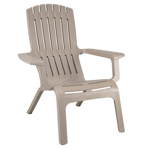 Grosfillex US444181 Westport Taupe Resin Stackable Outdoor Adirondack Chair