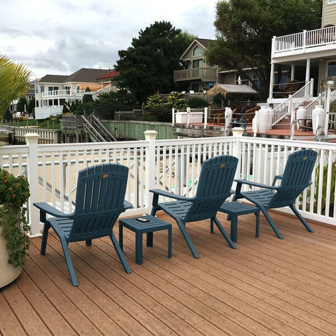 Grosfillex US444747 Westport Barn Blue Resin Stackable Outdoor Adirondack Chair