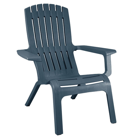 Grosfillex US444747 Westport Barn Blue Resin Stackable Outdoor Adirondack Chair