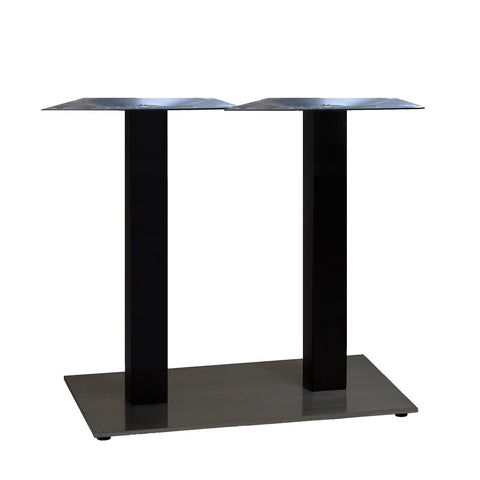 Grosfillex US505017 Gamma 16" x 28" Lateral Rectangular Table Base, Black