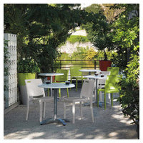 Grosfillex US563581 Metro Indoor/Outdoor Stacking Side Chair, Linen