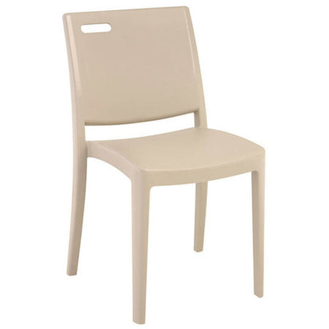 Grosfillex US563581 Metro Indoor/Outdoor Stacking Side Chair, Linen