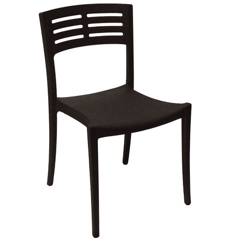 Grosfillex US637017 Vogue Black Stackable Indoor/Outdoor Side Chair