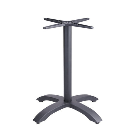 Grosfillex US740017 Eco-Fix Central Table Base, 26" x 26" Base Spread, Black Aluminum