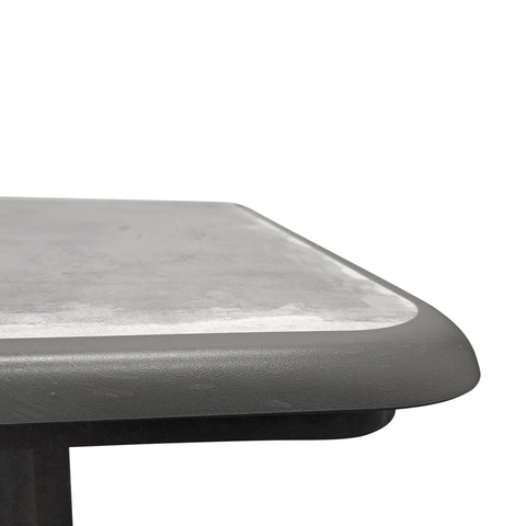 Grosfillex US744002 Aquaba 32" Square Outdoor Folding Table - Zinc/Charcoal