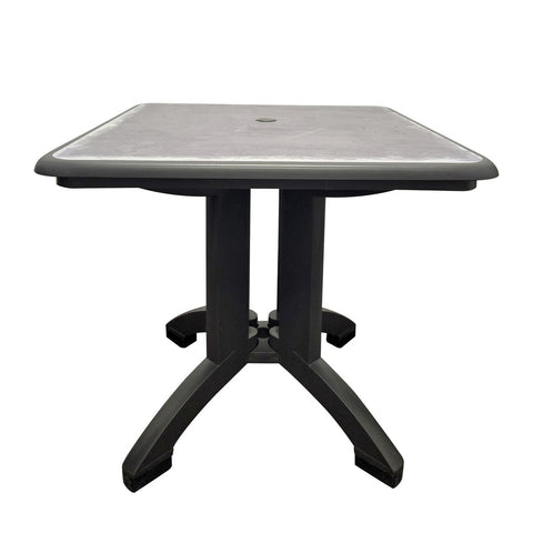 Grosfillex US744002 Aquaba 32" Square Outdoor Folding Table - Zinc/Charcoal