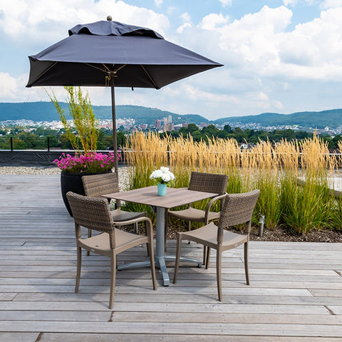 Grosfillex USX1D017 X-One Tilt Top Lateral Base 100, Black, 35-1/2" x 35-1/2" Base Spread