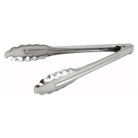 Winco UT-9LT 9-Inch Stainless Steel Medium Weight Utility Tongs