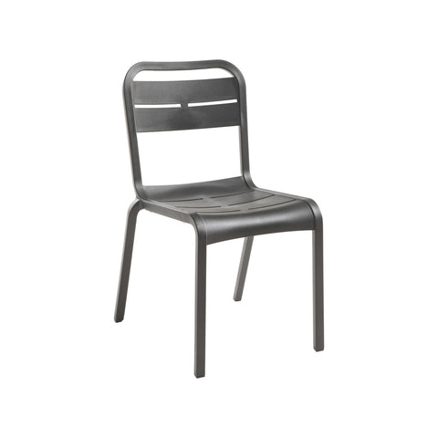Grosfillex UT110002 Cannes Stacking Side Chair, Charcoal