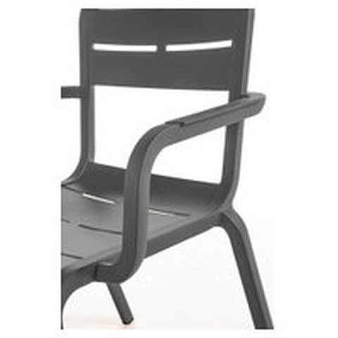Grosfillex UT115002 Cannes Stacking Armchair, Indoor/Outdoor, Charcoal