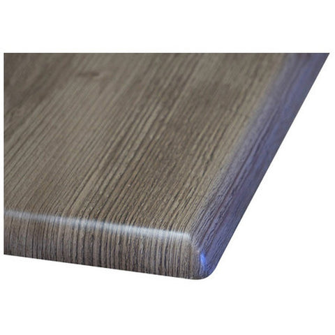 Grosfillex UT230742 32" x 32" Square Indoor/Outdoor Molded Melamine Table Top, Aged Oak Finish