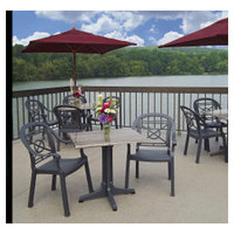 Grosfillex UT230742 32" x 32" Square Indoor/Outdoor Molded Melamine Table Top, Aged Oak Finish