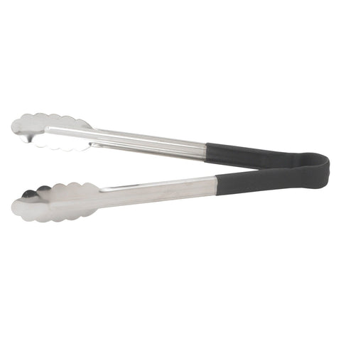 Winco UTPH-12K 12" Heavy-Duty Utility Tongs with Black Polypropylene Handle