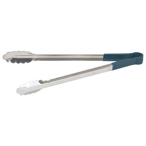 Winco UTPH-16B 16" Heavy-Duty Utility Tongs with Blue Polypropylene Handle