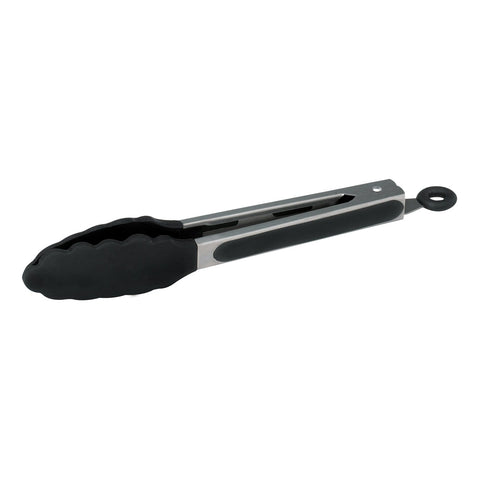 Winco UTS-9K 9" Silicone Grip Utility Tongs with Locking Clip, Stainless Steel