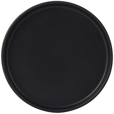 Tuxton China VBAS064 TuxTrendz Zion Matte Black 6 1/2" Straight-Sided China Plate